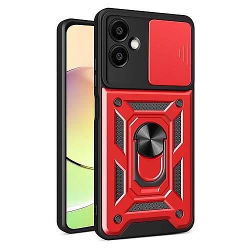 Galaxy A07 4G Pars Lens Y�z�kl� Silikon - K�rm�z�