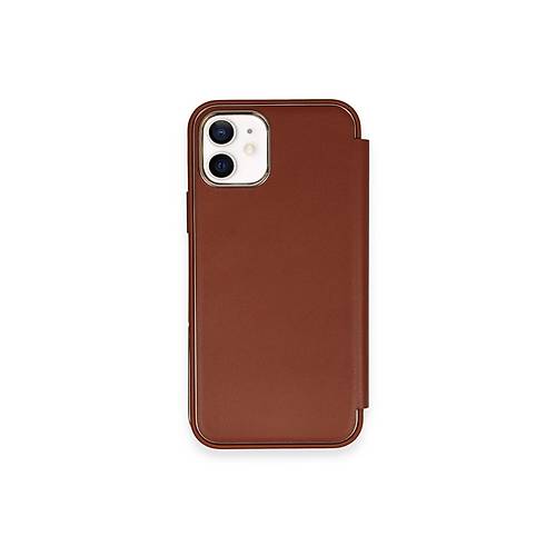 iPhone 12 K�l�f Dolpin Kapakl� - Kahverengi
