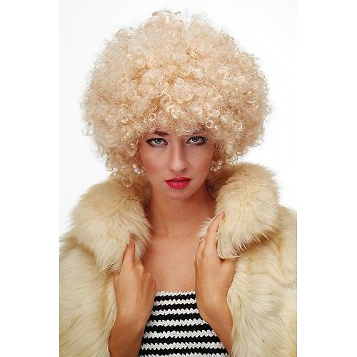 Alt�n Renk K�v�rc�k Afro Bonus Peruk Sa� Parti Peru�u Platin Gold