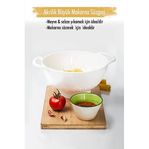 Akrilik Beyaz Makarna S�zge�i & Sebze Meyve S�zge�i