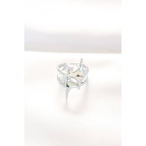 Y�ld�z Model Silver Renk Ayarlanabilir Y�z�k