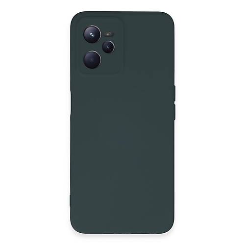 Realme C35 K�l�f Nano i�i Kadife Silikon - Koyu Ye�il