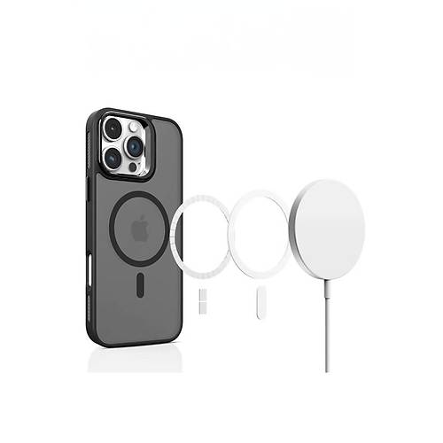 iPhone 16 Pro Flet Lens Magsafe Kapak - Siyah