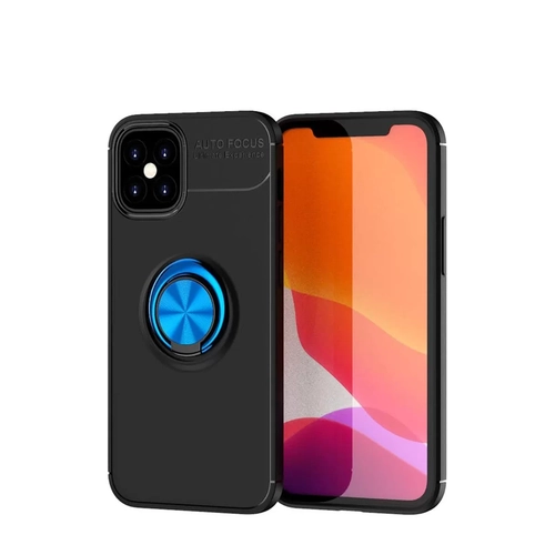 iPhone 12 Mini K�l�f Range Y�z�kl� Silikon - Siyah-Mavi