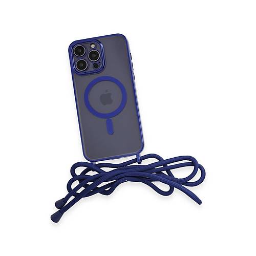 iPhone 12 Pro Max K�l�f Divo Lazer Ask�l� Magsafe Kapak - Mavi
