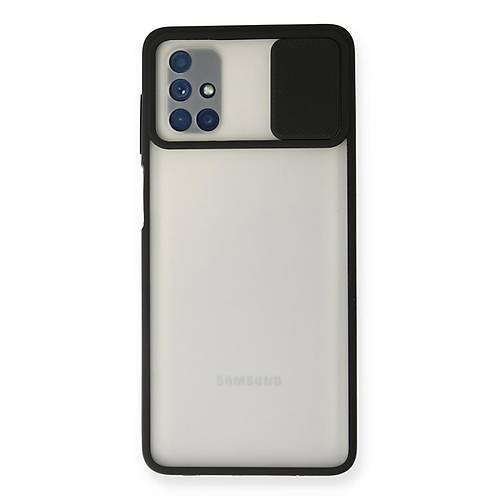 Galaxy M51 K�l�f Palm Buzlu Kamera S�rg�l� Silikon - Siyah