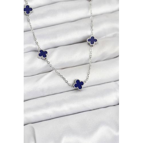 316L �elik Zincir G�m�� Renk Lacivert Baby Boy Yonca Kad�n Kolye