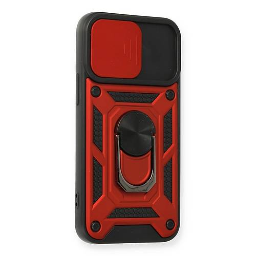 iPhone 11 K�l�f Pars Lens Y�z�kl� Silikon - K�rm�z�