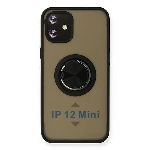 iPhone 12 K�l�f Montreal Y�z�kl� Silikon Kapak - Siyah