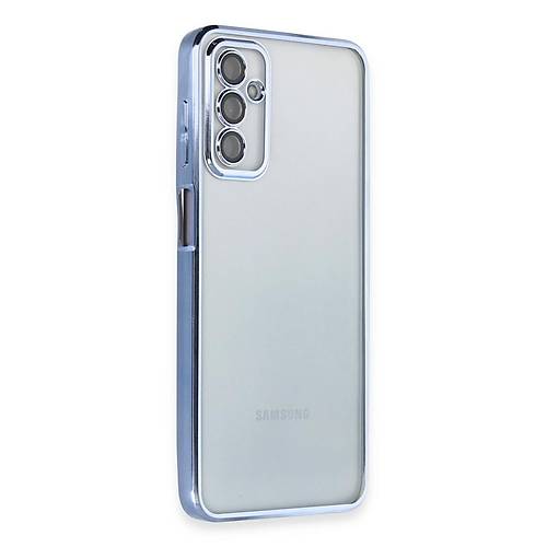 Galaxy M23 K�l�f Razer Lensli Silikon - A��k Mavi