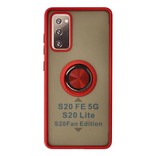 Galaxy S20 FE K�l�f Montreal Y�z�kl� Silikon Kapak - K�rm�z�