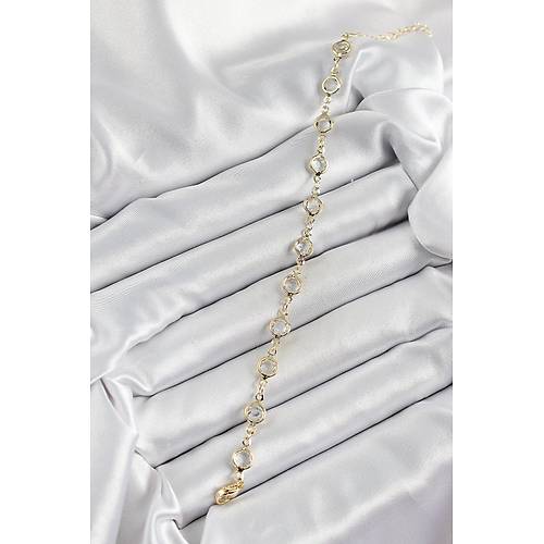 Pirin� Gold Renk Zirkon Ta�l� Kad�n Bileklik