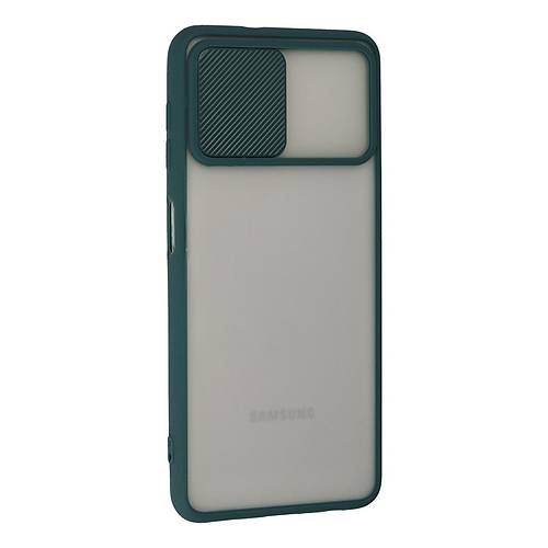 Galaxy A22 K�l�f Palm Buzlu Kamera S�rg�l� Silikon - Ye�il