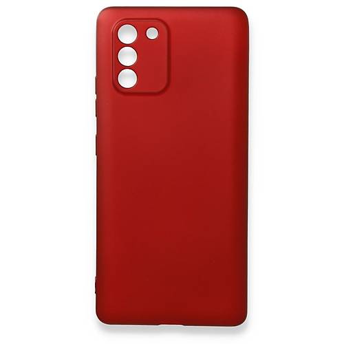 Galaxy A91 / S10 Lite K�l�f First Silikon - Bordo