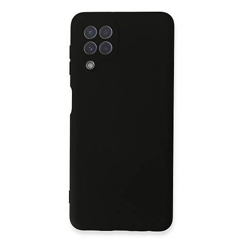 Galaxy A22 K�l�f Nano i�i Kadife Silikon - Siyah