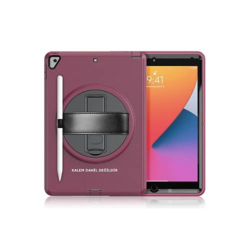 iPad 10.2 (7.nesil) K�l�f Hand Strap Tablet K�l�f� - M�rd�m