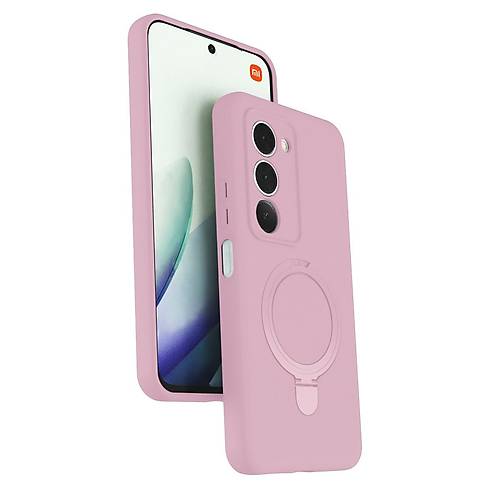 Redmi 15 4G Regal Magsafe Standl� Kapak - A��k Pembe
