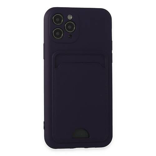 iPhone 11 Pro K�l�f Kelvin Kartvizitli Silikon - Derin Mor