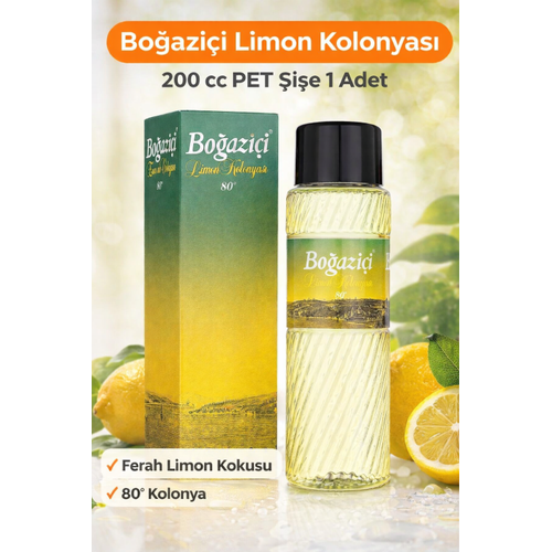 Bo�azi�i Limon Kolonyas� 200 cc 80� Ferahlat�c� Limon Kokulu Kolonya Pet �i�e 1 Adet