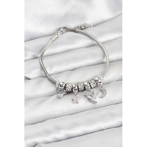 Pirin� G�m�� Renk Kalpli Model Charml� Kad�n Bileklik