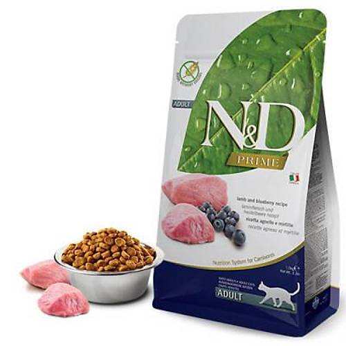 N&D Prime Kuzulu Yaban Mersinli Tah�ls�z Yeti�kin Kedi Mamas� 1,5 Kg