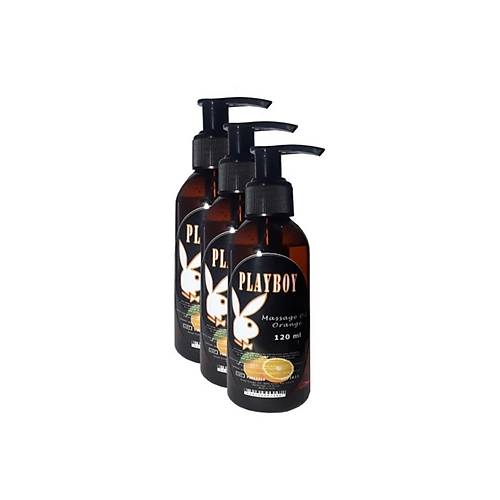 Playboy Orange Flavored Massage Oil Portakal Aromal� V�cut Masaj Ya�� 120 ml 3 Adet