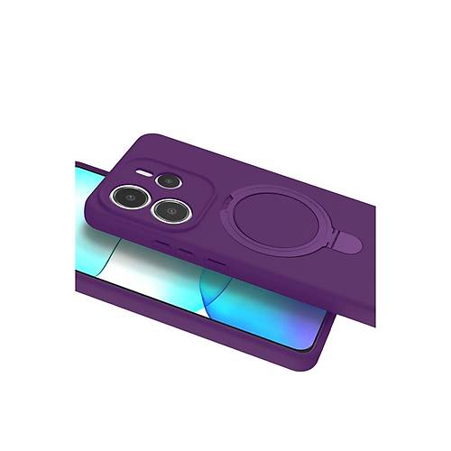 Redmi Note 14 4G Regal Magsafe Standl� Kapak - Derin Mor