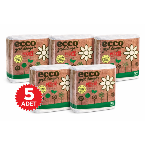 Ecco Green Ka��t Pe�ete 100�l� 5 Adet 23x25 cm Ekonomik Paket