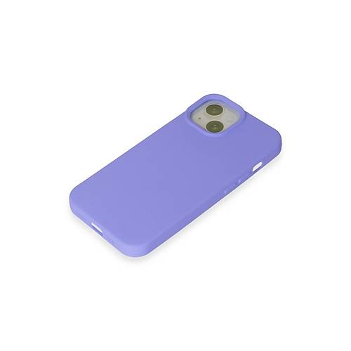 iPhone 15 K�l�f Nano i�i Kadife Silikon - Lila