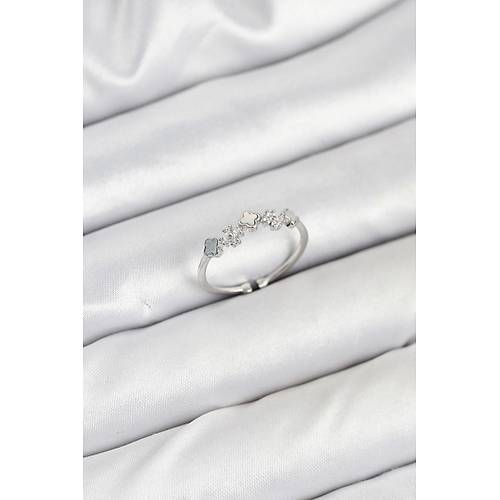 Pirin� G�m�� Renk Minimal Yonca Detayl� Kad�n Y�z�k