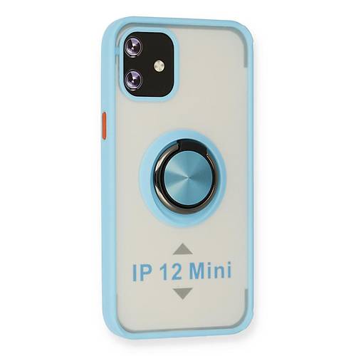 iPhone 12 K�l�f Montreal Y�z�kl� Silikon Kapak - Buz Mavi