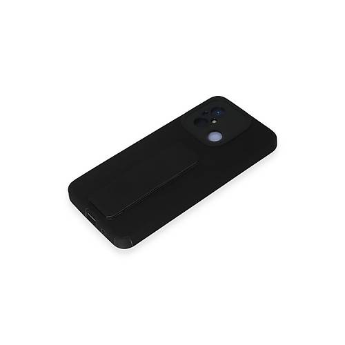 Redmi 12C K�l�f Mega Standl� Silikon - Siyah