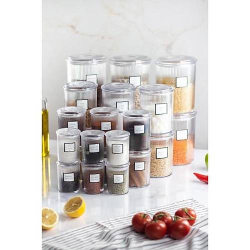 24'l� Barok Yuvarlak 4 Boy Kavanoz Seti & Saklama Kab� & Erzak Kab� (6*2000 ML, 6*1000 ML, 6*500 ML, 6*250 ML)
