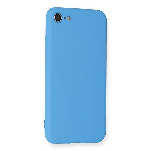 iPhone 7 K�l�f Nano i�i Kadife Silikon - Mavi
