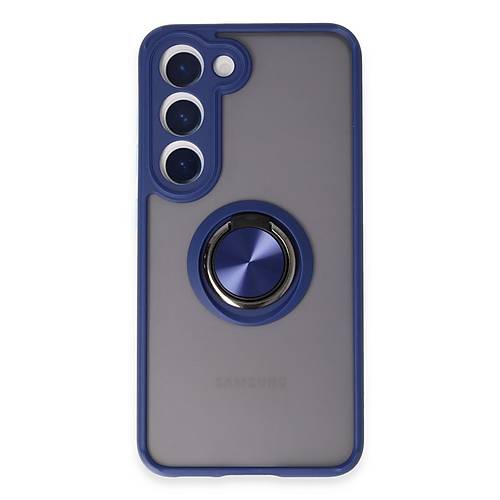 Galaxy S23 K�l�f Montreal Y�z�kl� Silikon Kapak - Lacivert