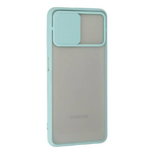 Galaxy A22 K�l�f Palm Buzlu Kamera S�rg�l� Silikon - Turkuaz