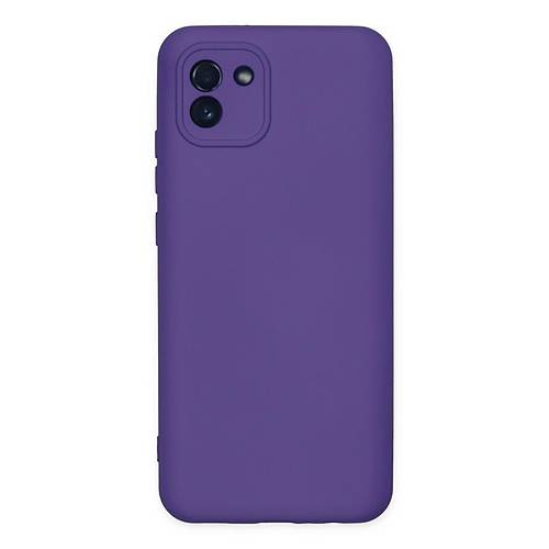Galaxy A03 K�l�f Nano i�i Kadife Silikon - Mor