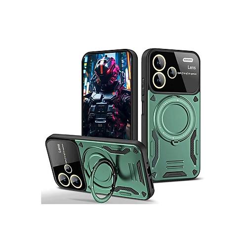 Redmi Note 13 Pro Plus Joy Lens Standl� Kapak - Koyu Ye�il