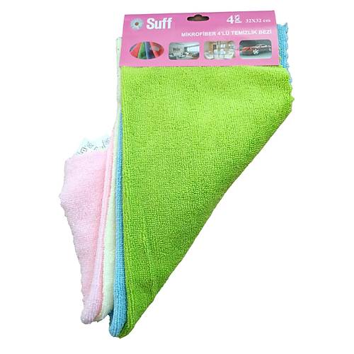 Suff Mikrofiber Oto Temizlik Bezi Havlu 4'l� 32x32cm