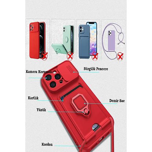 iPhone 15 Pro Max K�l�f Zuma Kartvizitli Y�z�kl� Silikon - Pembe