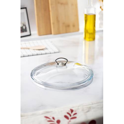 28 Cm Tencere & Tava & Sahan i�in Metal Kulplu Cam Kapak (T�M TENCERELERE UYUMLUDUR)