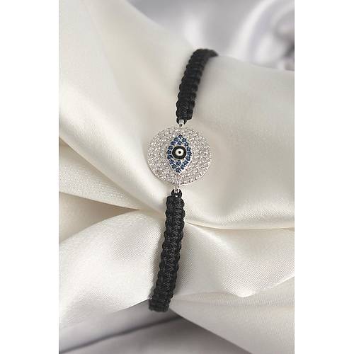 Pirin� G�m�� Renk Zirkon Ta�l� G�z ��lemeli Fig�r Asans�rl� Makrome Model Kad�n Bileklik