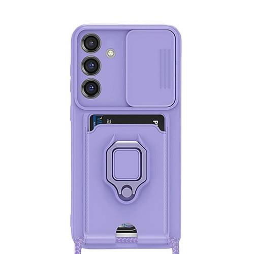 Galaxy S25 Plus K�l�f Zuma Kartvizitli Y�z�kl� Silikon - Lila