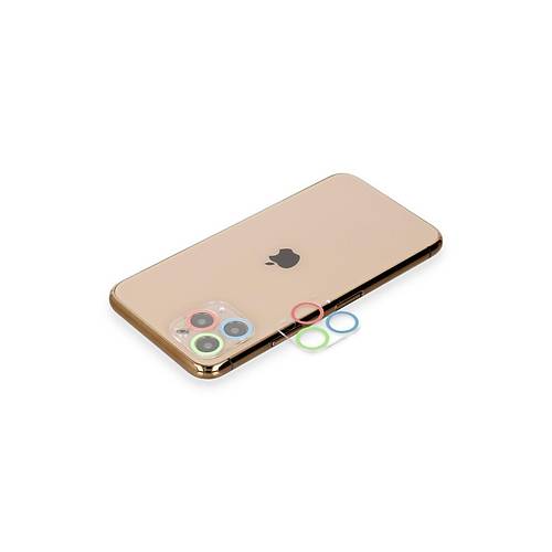 iPhone 11 Pro Max Renkli Kamera Lens Koruma Cam - Mavi-Ye�il