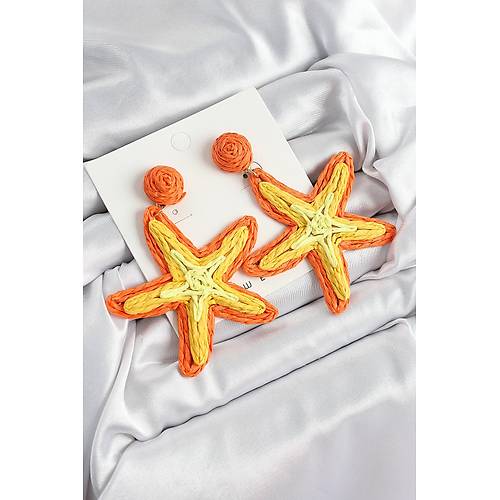 Pirin� Turuncu Deniz Y�ld�z� Model Gold Renk Kad�n Has�r K�pe