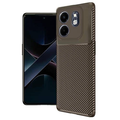 Smart 9 K�l�f Auto Focus Karbon Kapak - Kahverengi