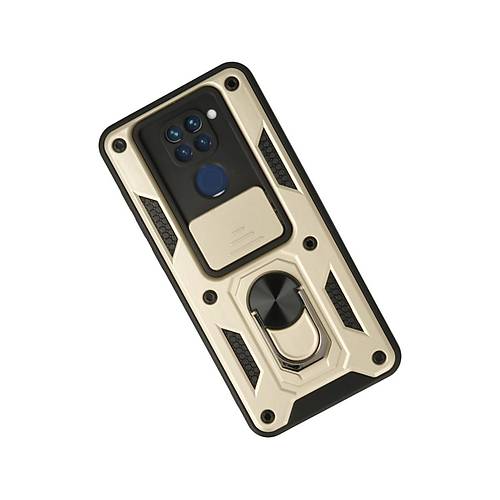 Redmi Note 9 K�l�f Pars Lens Y�z�kl� Silikon - Gold