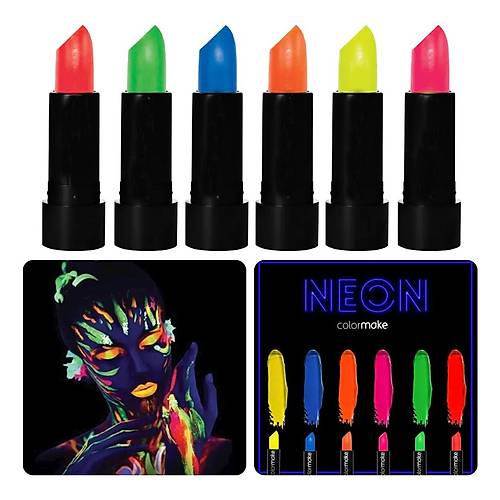 GlowPaint 6�l� Neon Boya � UV I��kta Parlayan Makyaj Seti