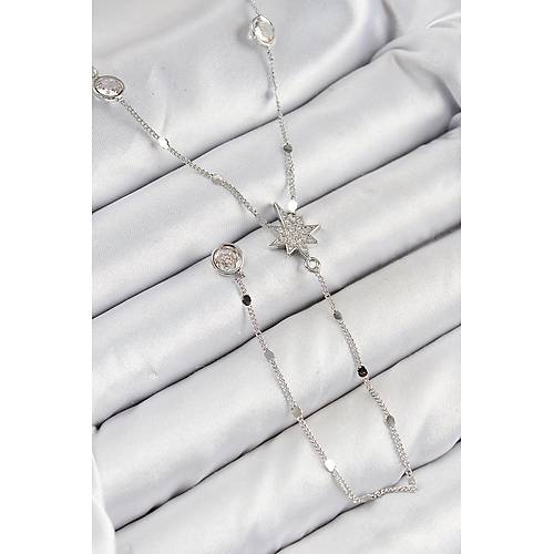 Pirin� Zirkon Ta�l� Kutup Y�ld�z� Model G�m�� Renk Y Kolye