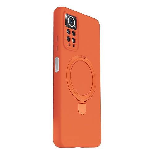 Redmi Note 12 Pro 4G Regal Magsafe Standl� Kapak - Turuncu
